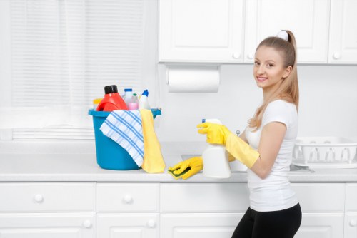 Technician carrying out mattress cleaning in Rainham in a home bedroom